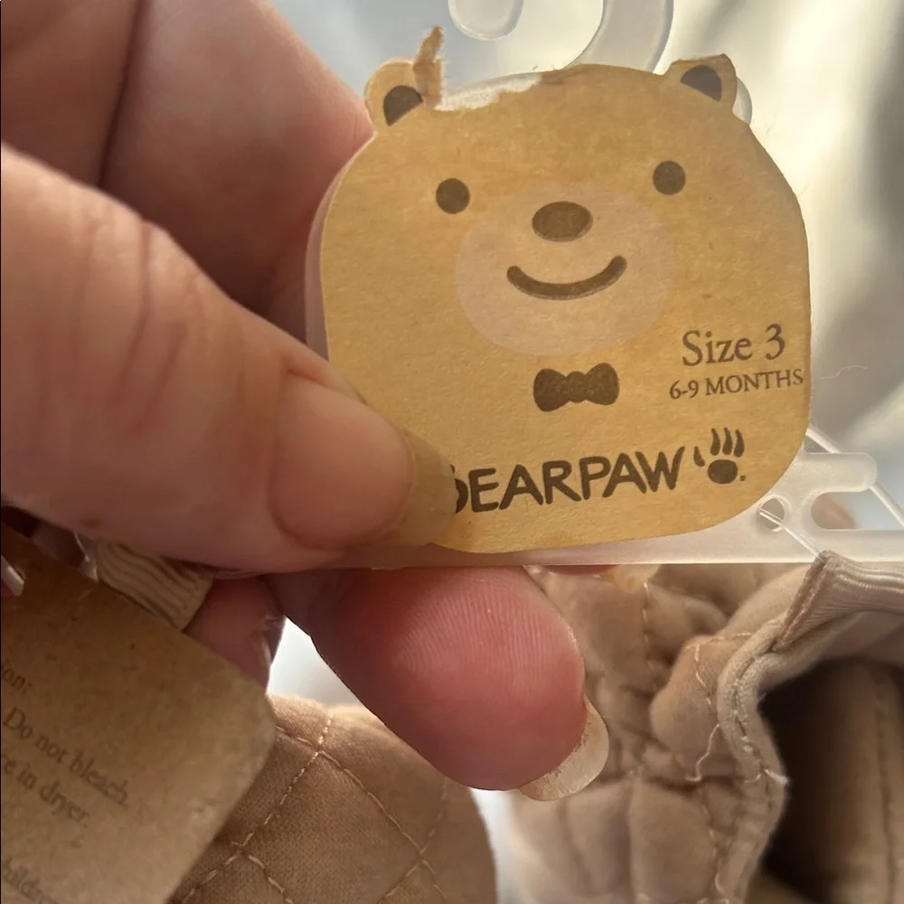 BearPaw Quilted Beige Baby Booties